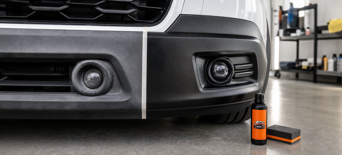 Automobilių plastiko restauratoriaus efektas prieš ir po